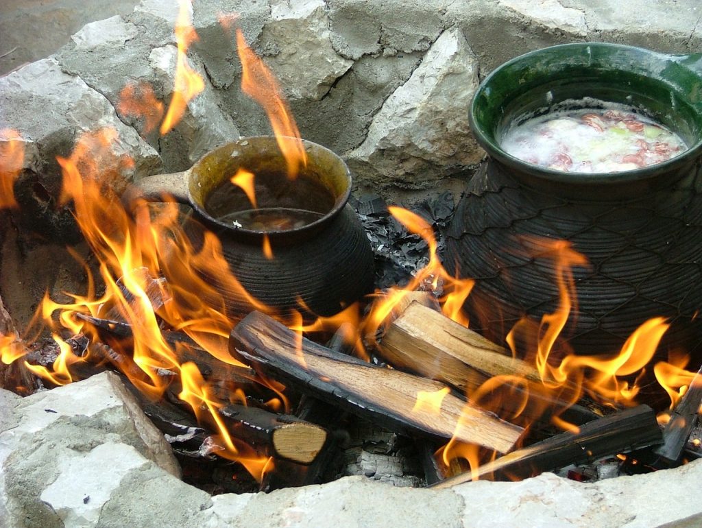 cuisson au feu de bois